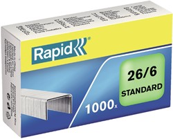 Nieten Rapid 26/6 gegalvaniseerd standaard 1000 stuks