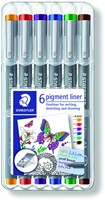 Fineliner Staedtler Pigment 308 0.3mm set à 6st assorti