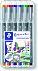 Fineliner Staedtler Pigment 308 assorti 0.5mm set à 6st assorti