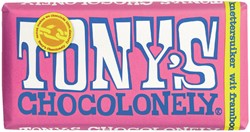 Chocolade Tony's Chocolonely wit framboos knettersuiker reep 180gr