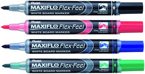 Viltstift Pentel MWL5SBF Maxiflo whiteboard rond 1.5-4.5mm rood-3