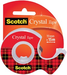 Plakband Scotch Crystal 600 19mmx15m transparant  + afroller