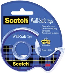 Plakband Scotch 19mmx16.5m Wall Safe + handafroller