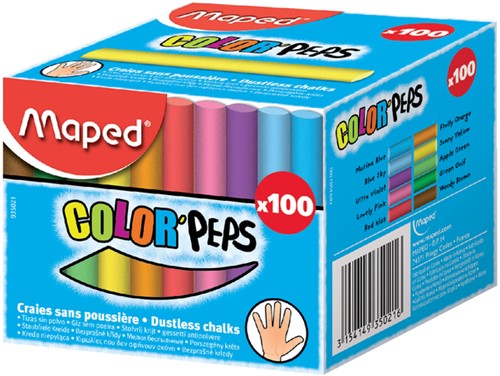 Schoolbordkrijt Maped Color'Peps doos á 100 stuks assorti