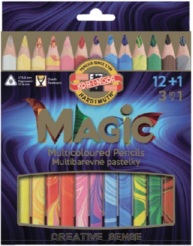 Kleurpotloden Koh-i-Noor Jumbo Magic doos 13 kleuren