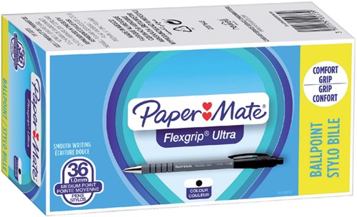 Balpen Paper Mate Flexgrip Ultra medium zwart valuepack 30+6 gratis-4