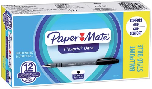 Balpen Paper Mate Flexgrip Ultra stick medium zwart-3