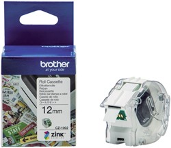 Labeletiket Brother CZ-1002 12mmX5m kleur opdruk