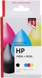 Inktcartridge Quantore alternatief tbv HP CB336EE CB338EE 350XL 351XL zwart en kleur