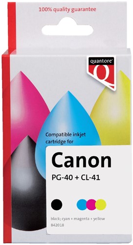 Inktcartridge Quantore alternatief tbv Canon PG-40 CL-41 zwart + kleur