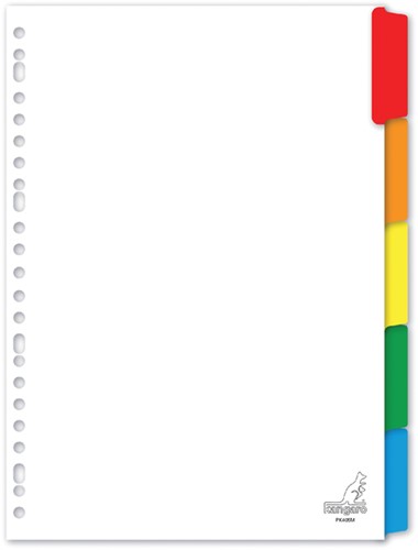 Tabbladen Kangaro 23-gaats PK405M 5-delig wit karton