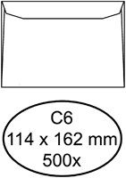 Envelop Hermes bank C6 114x162mm gegomd wit doos à 500 stuks-2
