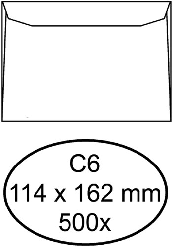 Envelop Hermes bank C6 114x162mm gegomd wit doos à 500 stuks-2