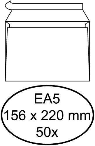 Envelop Hermes bank EA5 156x220mm zelfklevend wit pak à 50 stuks