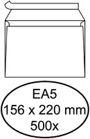 Envelop Hermes bank EA5 156x220mm zelfklevend wit doos à 500 stuks