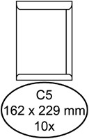 Envelop Hermes akte C5 162x229mm zelfklevend wit pak à 10 stuks