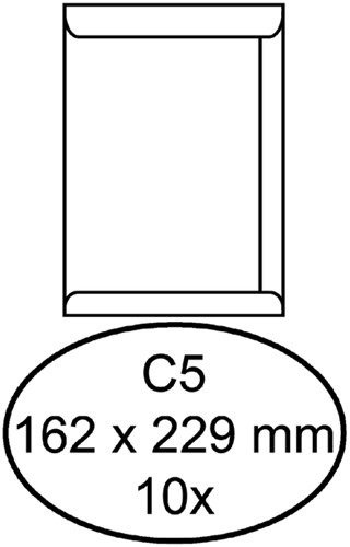 Envelop Hermes akte C5 162x229mm zelfklevend wit pak à 10 stuks