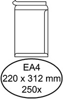 Envelop Hermes akte EA4 220x312mm zelfklevend wit doos à 250 stuks