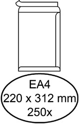 Envelop Hermes akte EA4 220x312mm zelfklevend wit doos à 250 stuks