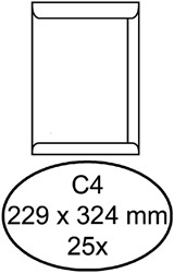 Envelop Hermes akte C4 229x324mm gegomd wit pak à 25 stuks