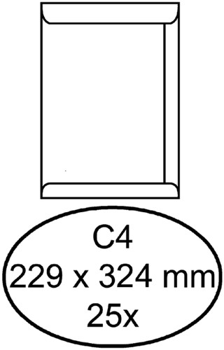 Envelop Hermes akte C4 229x324mm gegomd wit pak à 25 stuks