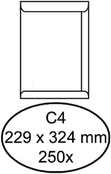 Envelop Hermes akte C4 229x324mm gegomd wit doos à 250 stuks