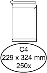 Envelop Hermes akte C4 229x324mm zelfklevend wit doos à 250 stuks