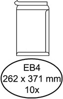 Envelop Hermes akte EB4 262x371mm zelfklevend wit pak à 10 stuks