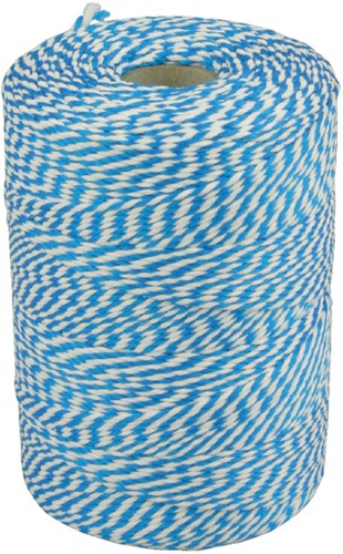 Touw Muller katoen 50 gram 45 meter blauw/wit