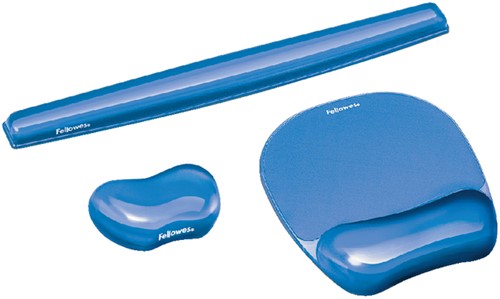 Polssteun voor muis Fellowes Crystals gel transparant blauw-2