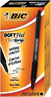 Balpen Bic soft feel grip clic medium zwart-2