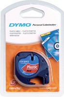 Labeltape Dymo LetraTag plastic 12mm zwart op rood-3