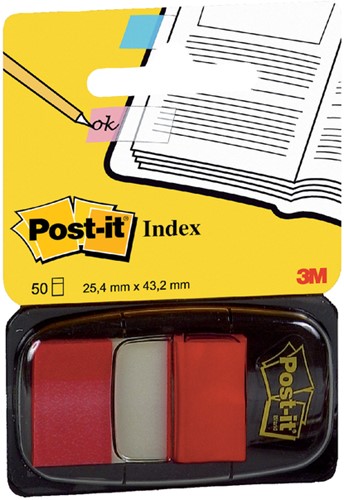 Indextabs 3M Post-it 680 25.4x43.2mm rood-3