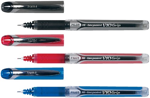 Rollerpen PILOT Hi-Tecpoint Grip V10 breed blauw-2