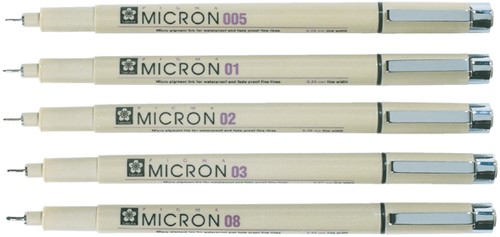 Fineliner Sakura pigma micron zwart 0.2mm-2
