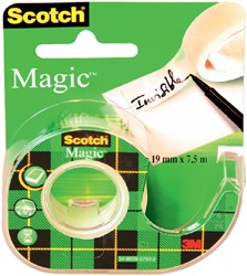 Plakband Scotch Magic 810 19mmx7.5m onzichtbaar + afroller