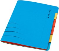 Sorteermap Secolor sixtab 6 tabbladen 100% gerecycled karton 250 gr blauw-1