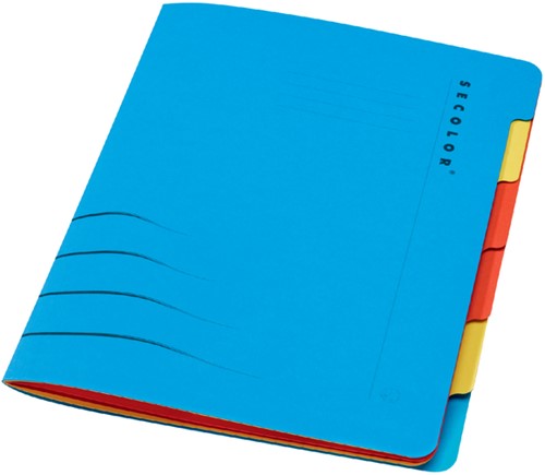 Sorteermap Secolor sixtab 6 tabbladen 100% gerecycled karton 250 gr blauw-1