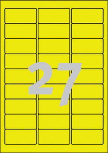 Etiket Avery L6004-25 63.5x29.6 neon geel 675 etiketten-3