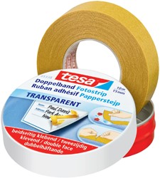 Dubbelzijdig knutseltape tesa® 10mx15mm beige in bewaarblik