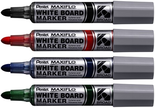 Viltstift Pentel MWL5M Maxiflo whiteboard rond 3mm blauw-1