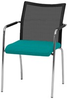 Bezoekersstoel Huislijn Alfa hoge rug netbespanning Zwart Padding gestoffeerd-2