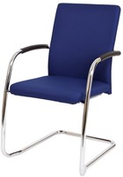 Bezoekersstoel Van Hilten Huislijn BG24 - Oasis Blauw (9212) - Kunststof Vloerglijder (voor zachte ondergrond)