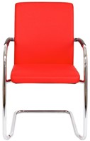 Bezoekersstoel Van Hilten Huislijn BG24 - Oasis Rood (9555) - Geen Vloerglijder-2