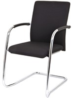 Bezoekersstoel Van Hilten Huislijn BG24 - Oasis Zwart (9111) - Geen Vloerglijder