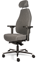 Bureaustoel Bio Seat X HR, tot 160kg, met drukverlagende zitting en instelbaar mechaniek, Wolvilt Donkergrijs