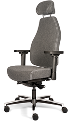 Bureaustoel Bio Seat X HR, tot 160kg, met drukverlagende XL zitting en instelbaar mechaniek, Wolvilt Donkergrijs