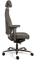 Bureaustoel Bio Seat X HR, tot 160kg, met drukverlagende zitting en instelbaar mechaniek, Wolvilt Donkergrijs-2