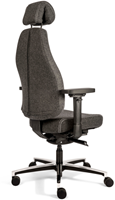 Bureaustoel Bio Seat X HR, tot 160kg, met drukverlagende zitting en instelbaar mechaniek, Wolvilt Donkergrijs-3
