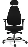 Bureaustoel Bio Seat X HR met drukverlagende zitting en instelbaar mechaniek, Stof Mirage Zwart 651-2